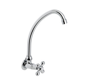 NEW REGENT Wall sink tap with swan neck spout